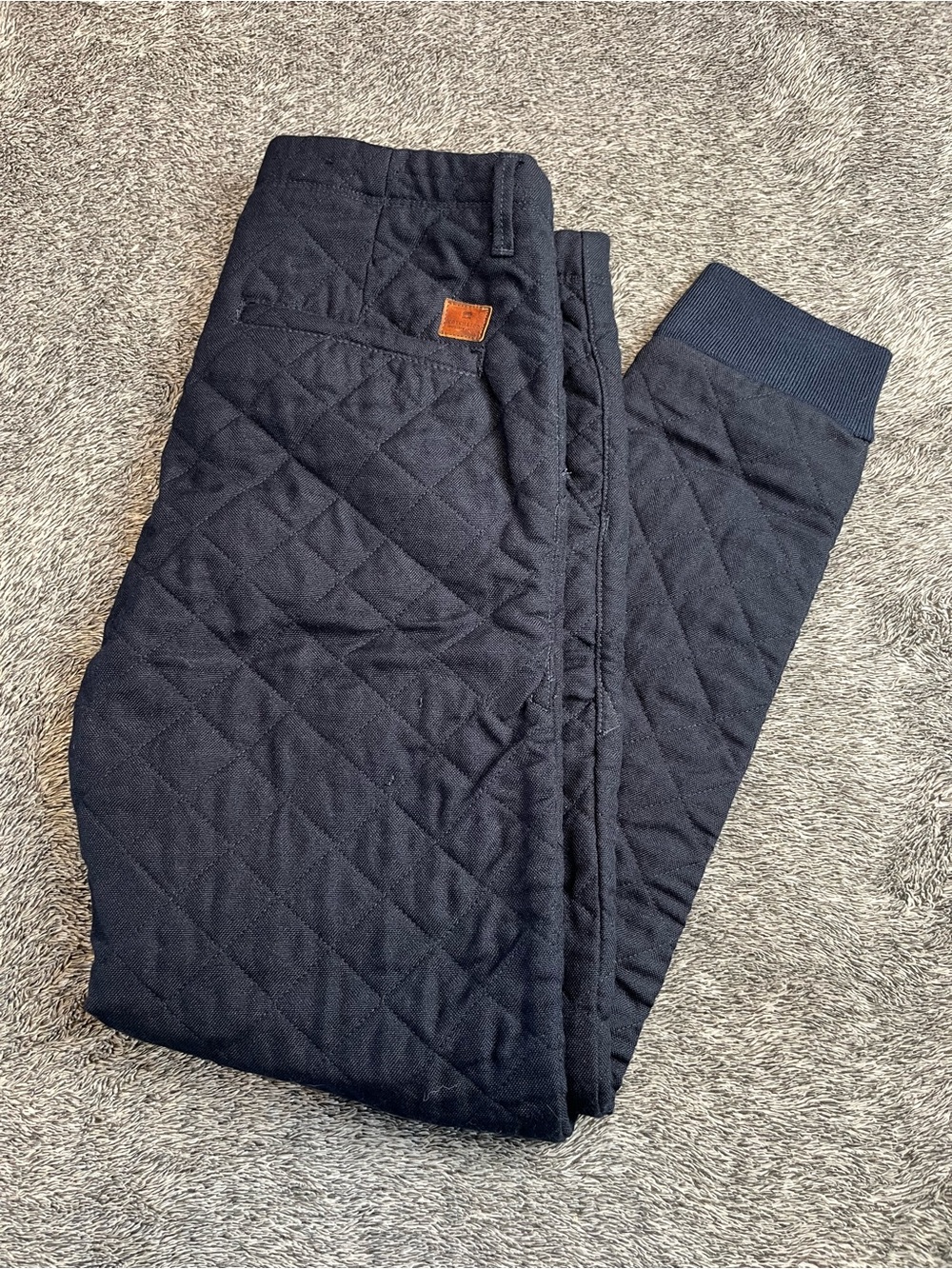 Scotch & Soda Quilted Jogger Pants Navy Blue Cotton Blend Size 30x32